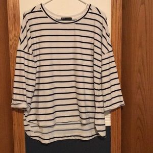 Size L Gibson (Nordstrom) hi lo striped top NWOT